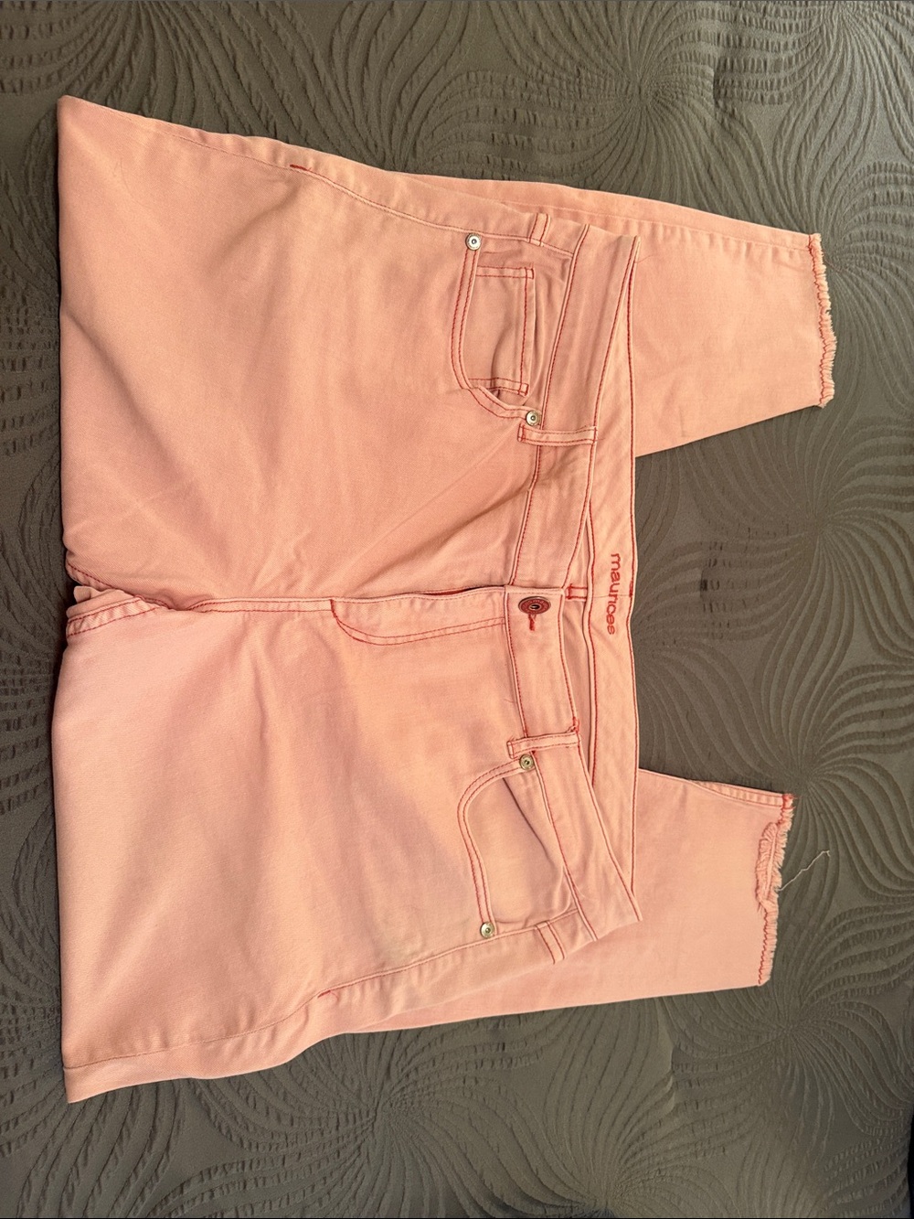 Maurices Peach-Pink Cropped Ankle Jeans